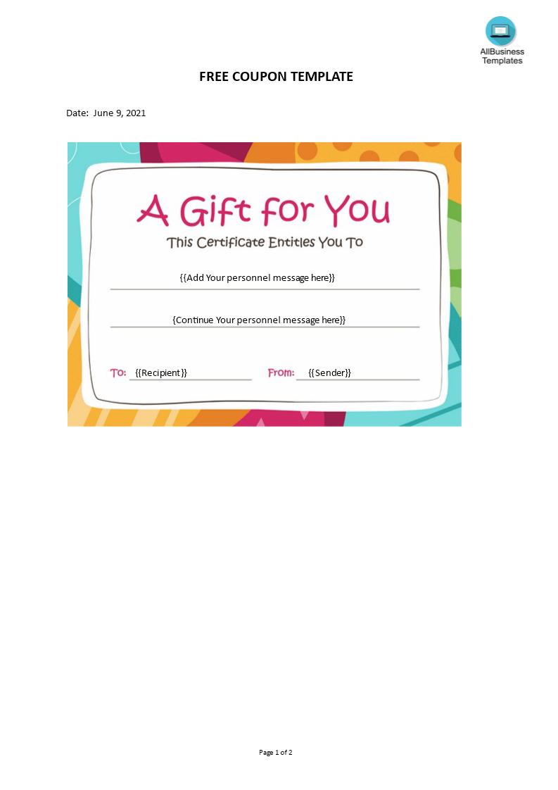 Free Coupon Template  Templates at allbusinesstemplates.com Inside Referral Card Template Free