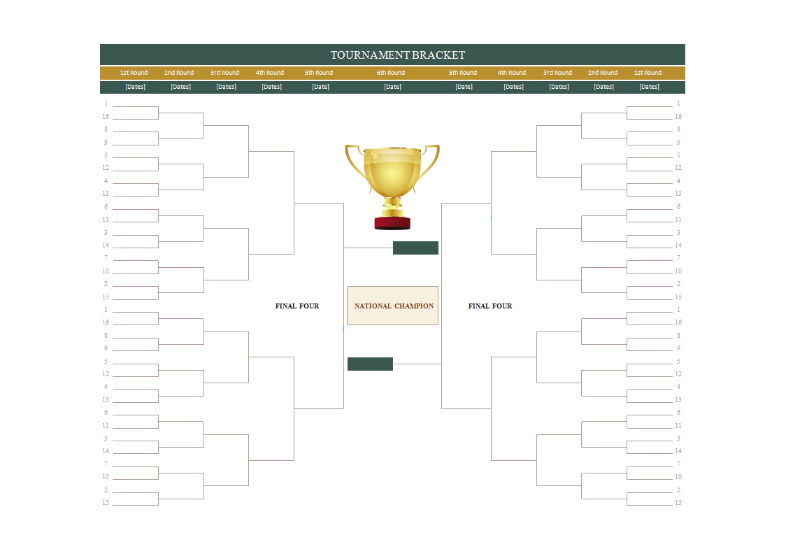 tournament bracket worksheet template Hauptschablonenbild