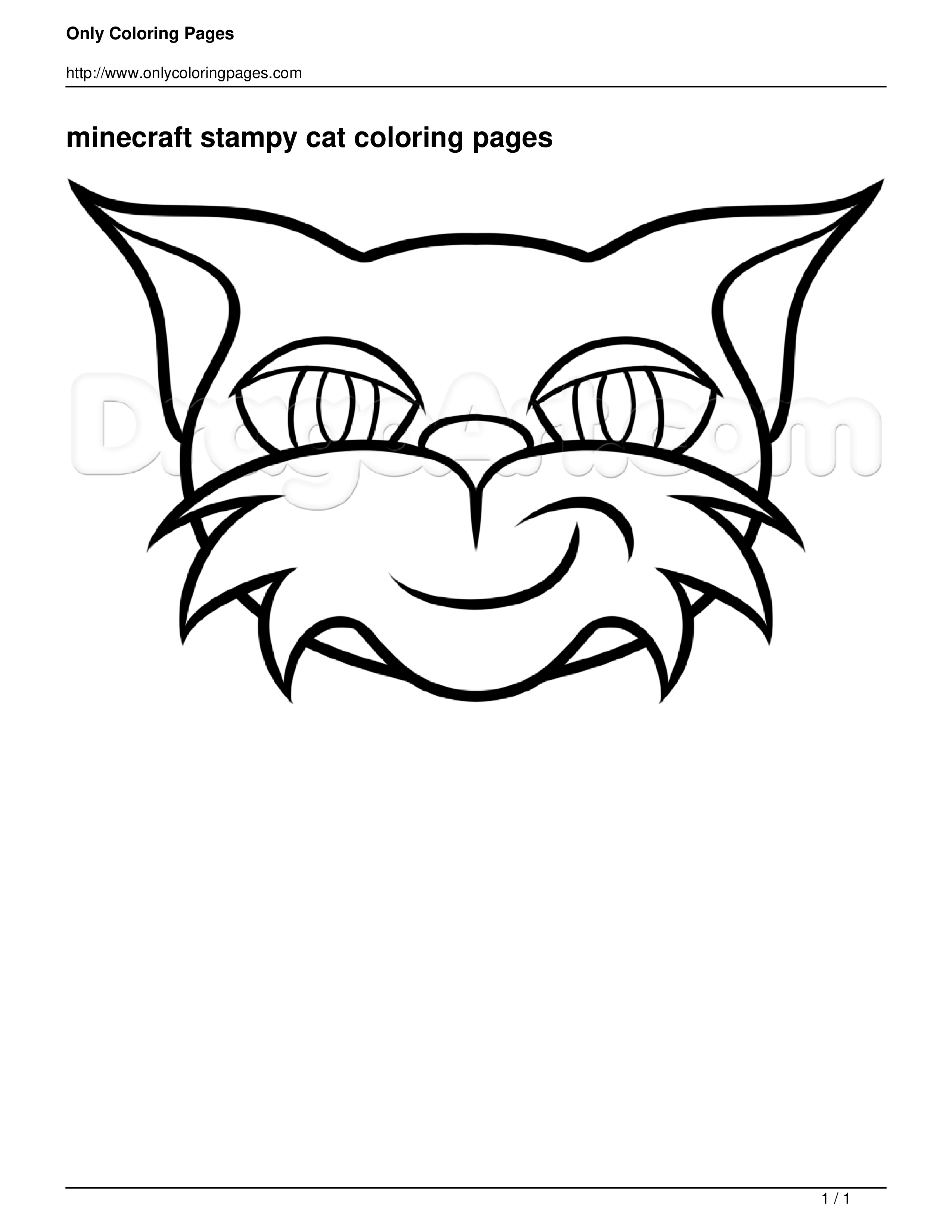 Stampy Cat Coloring Page main image