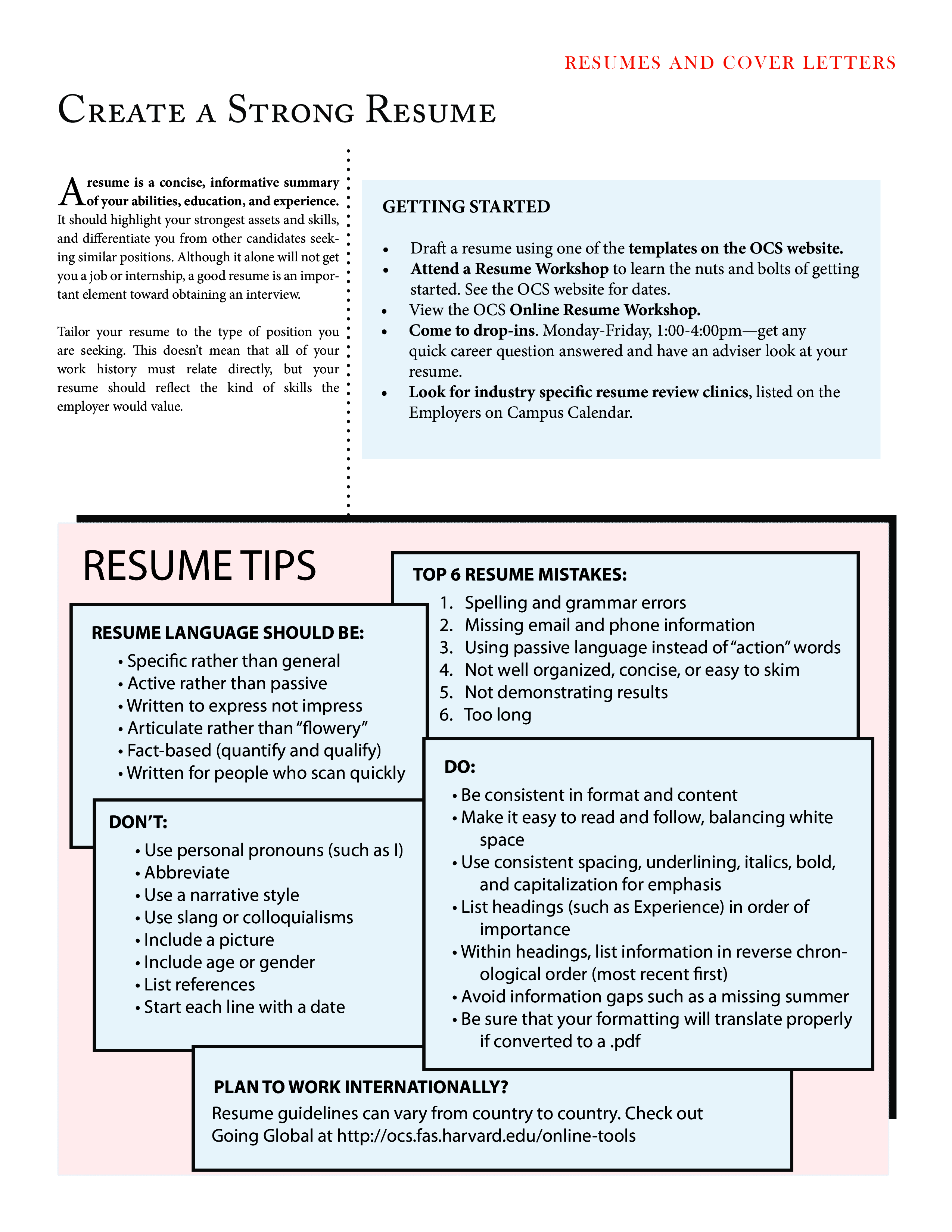 effective resume design with instructions template