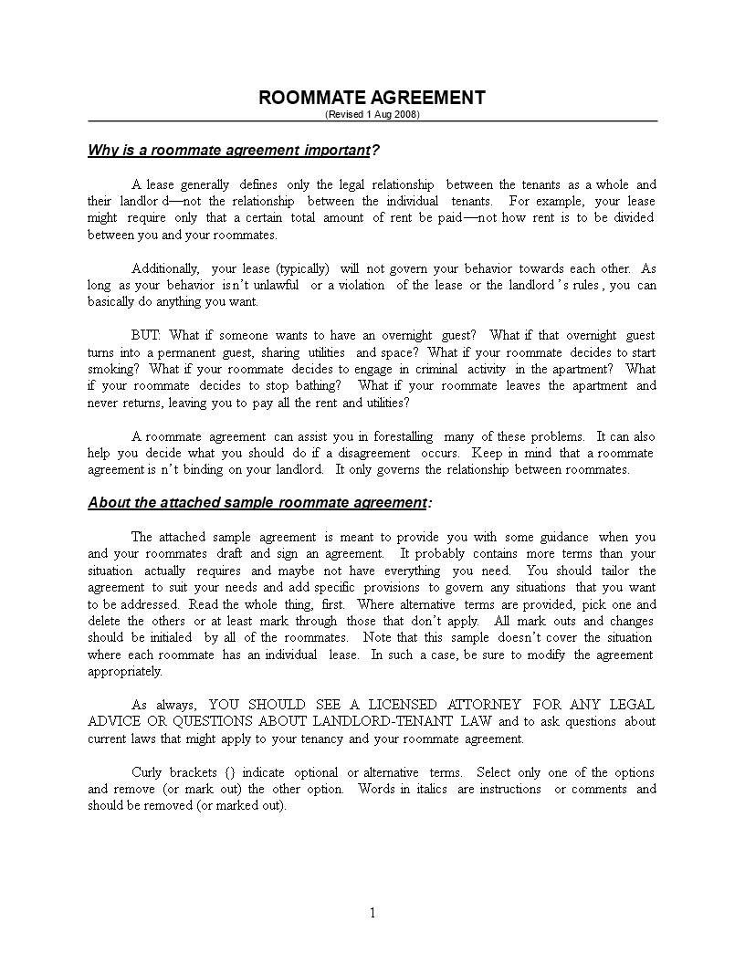 Apartment Contract Template