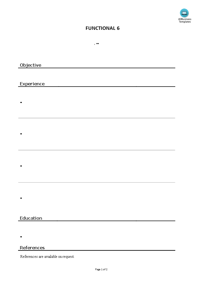 Functional Resume Sample main image