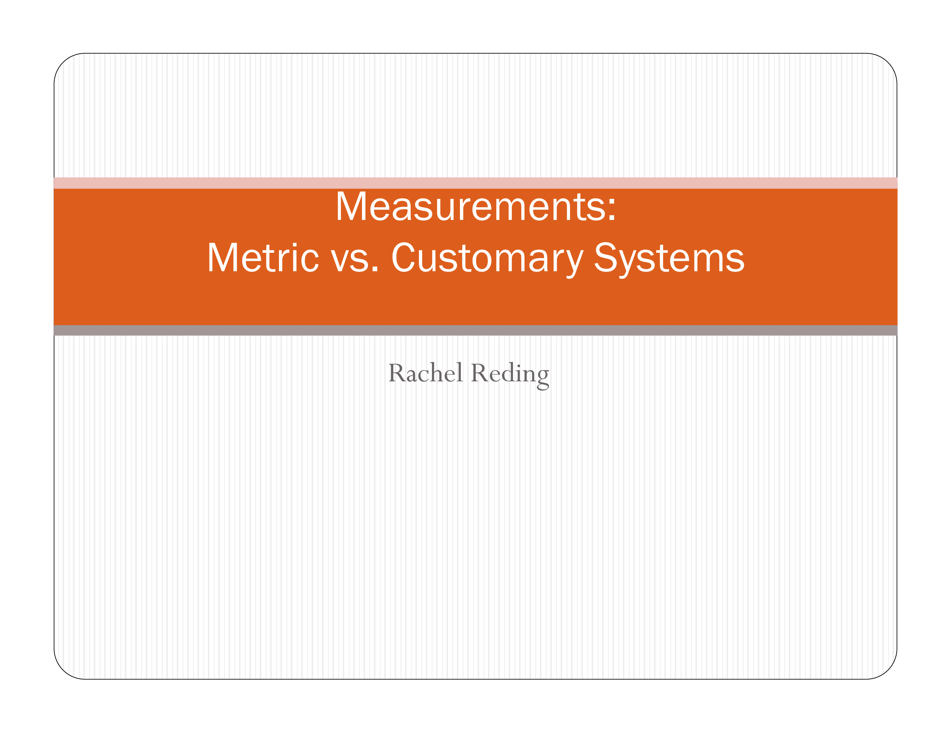 Customary Measurement Chart