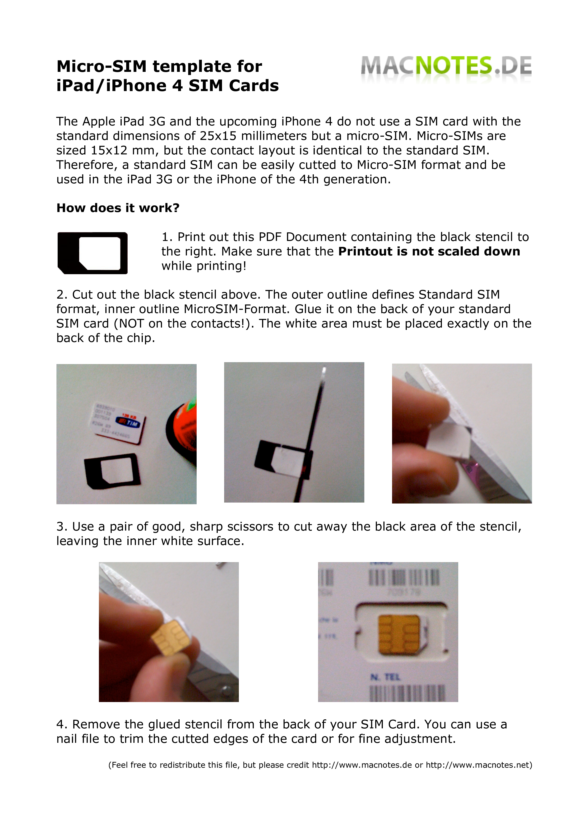 Micro Sim Cutting template main image