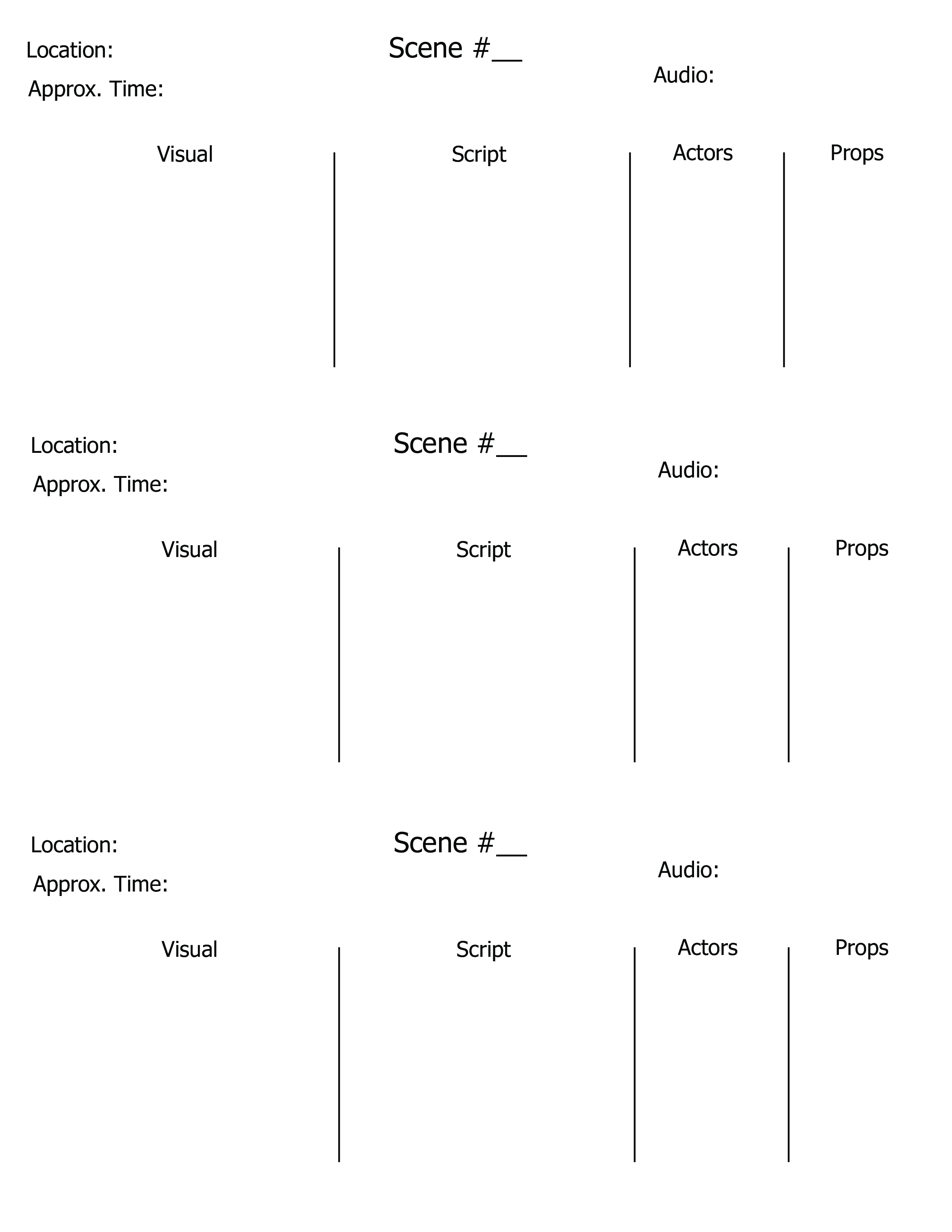 visual script storyboard modèles