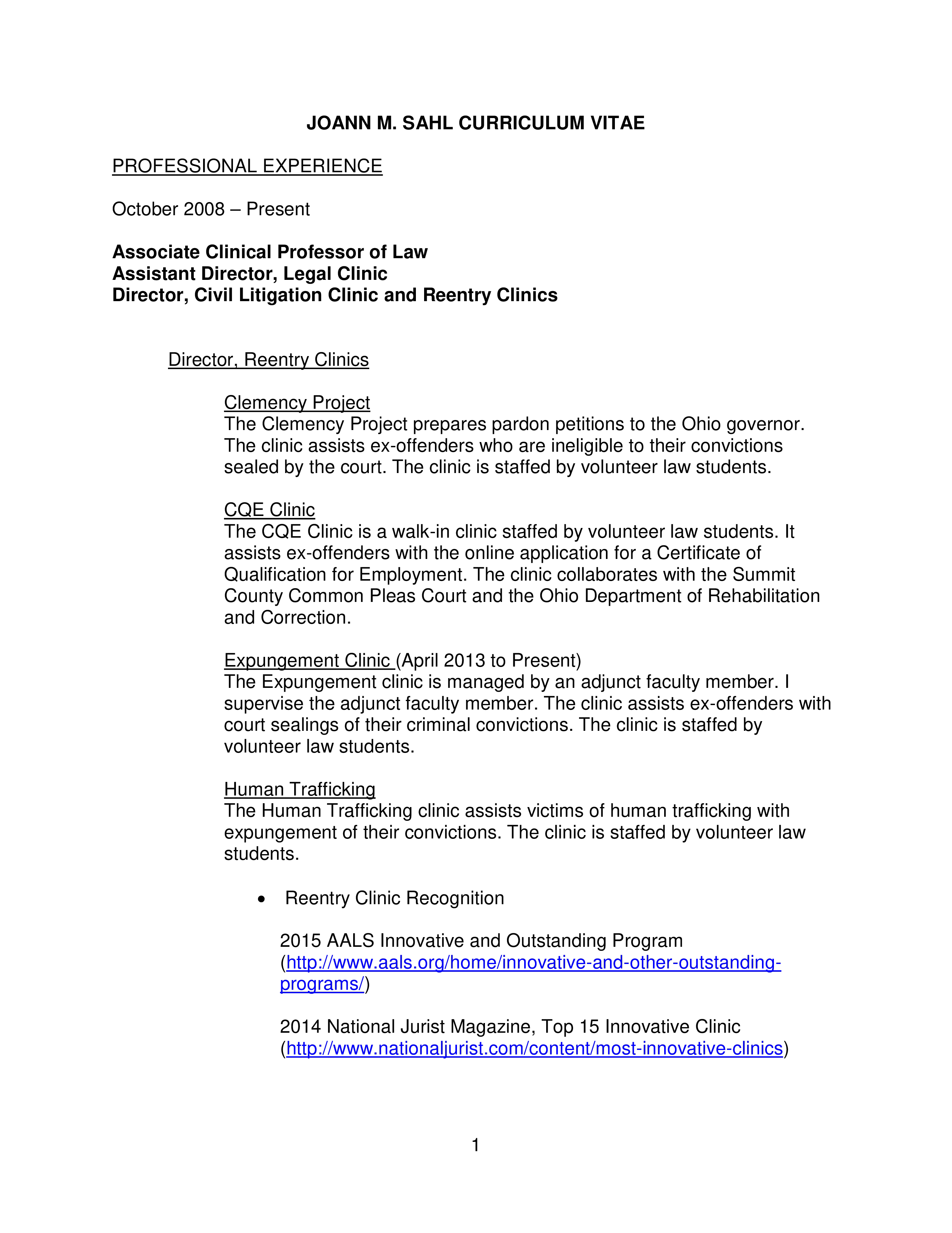 Law Associate Curriculum Vitae 模板