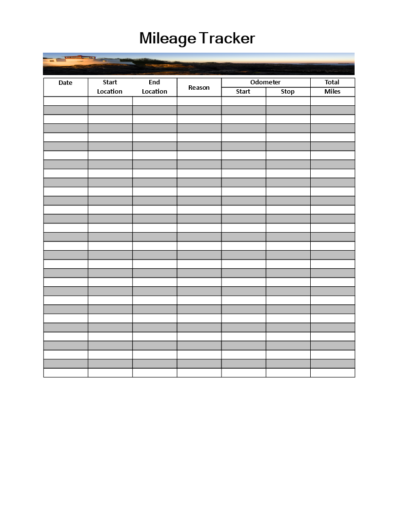 mileage logger plantilla imagen principal