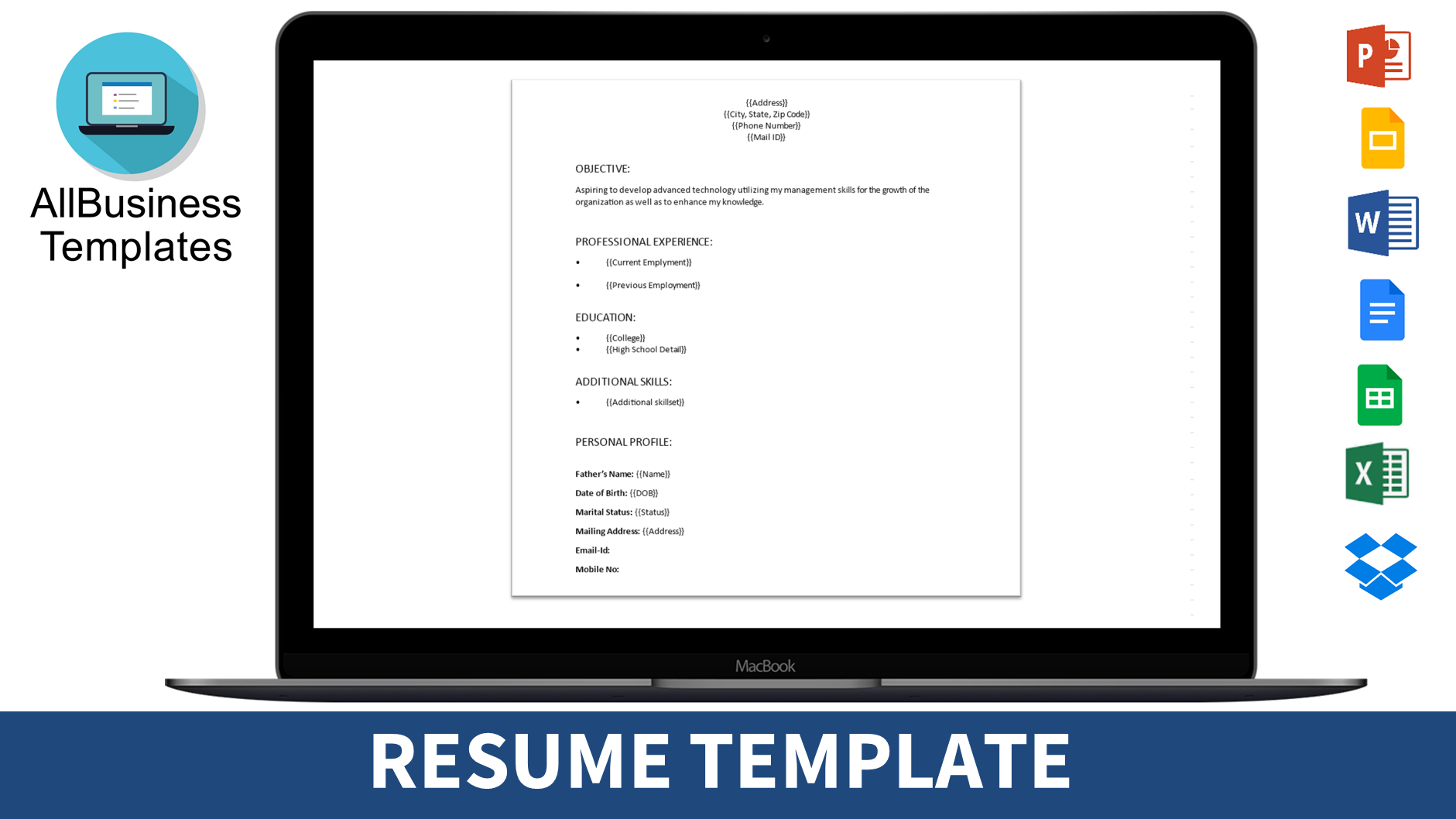 basic resume template Hauptschablonenbild