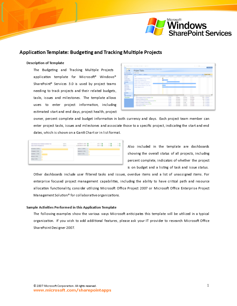 Project Budget Tracking 模板