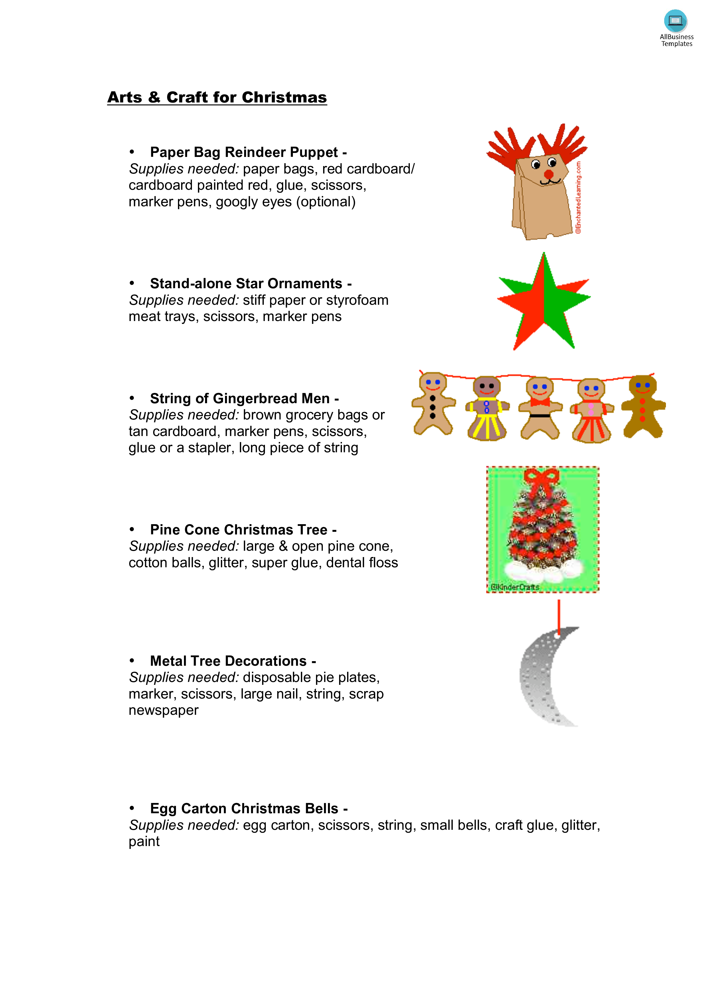christmas tree craft Hauptschablonenbild