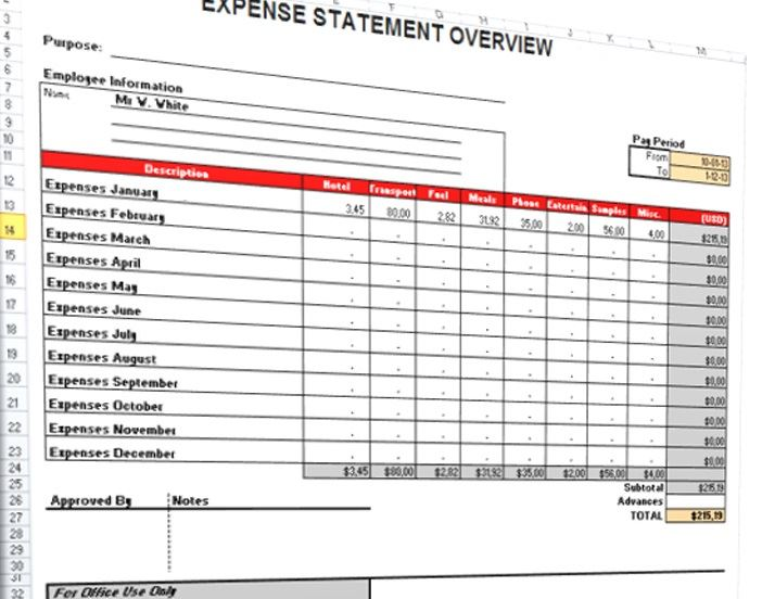 Business Expense 2021 模板