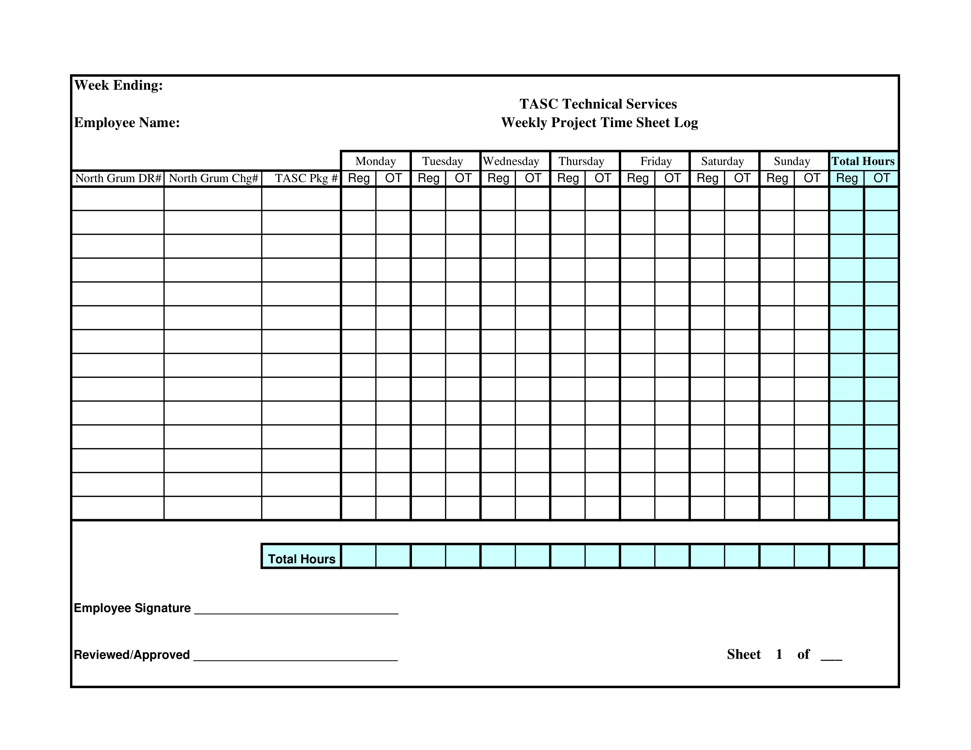 Timesheet Template For Multiple Projects