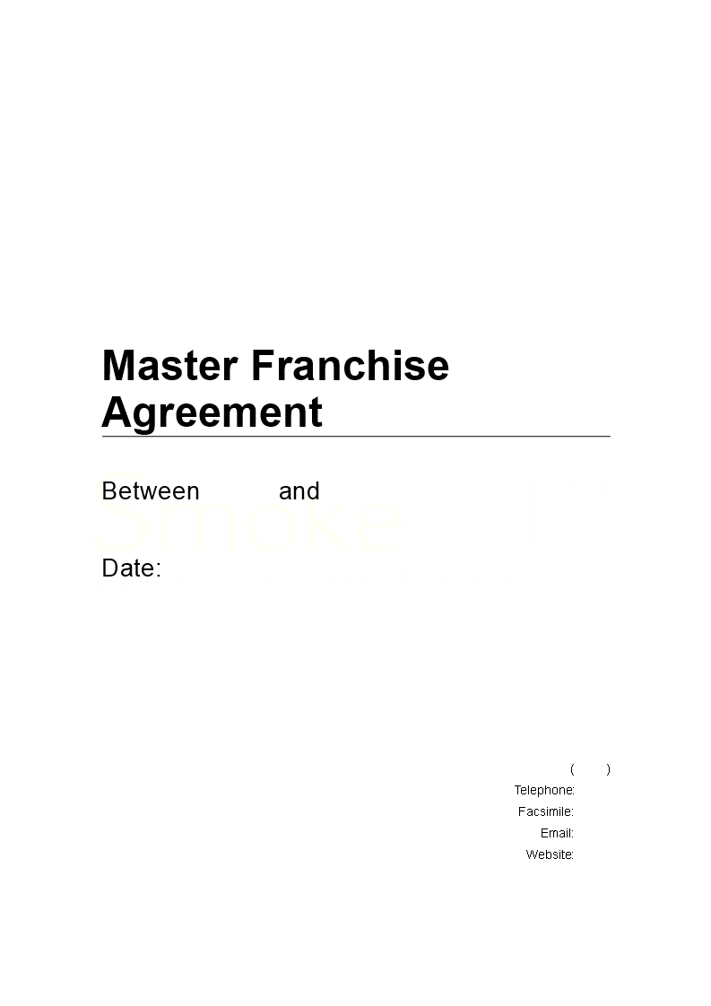 master franchise agreement voorbeeld afbeelding 