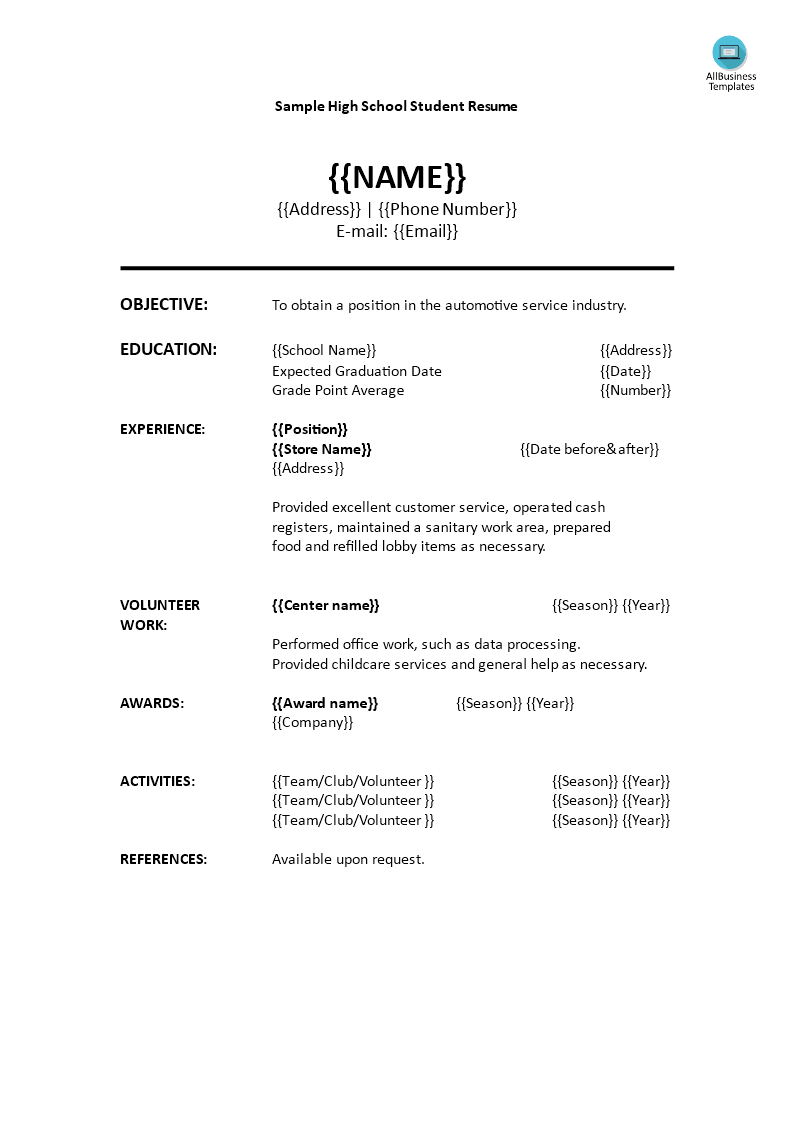 Microsoft Word - Sample Resumes.Doc 模板