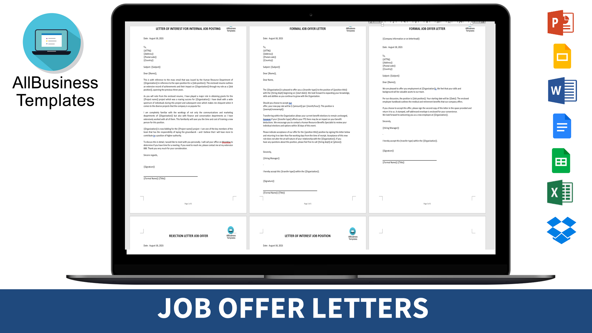 Sample Job Offer letter template Templates at