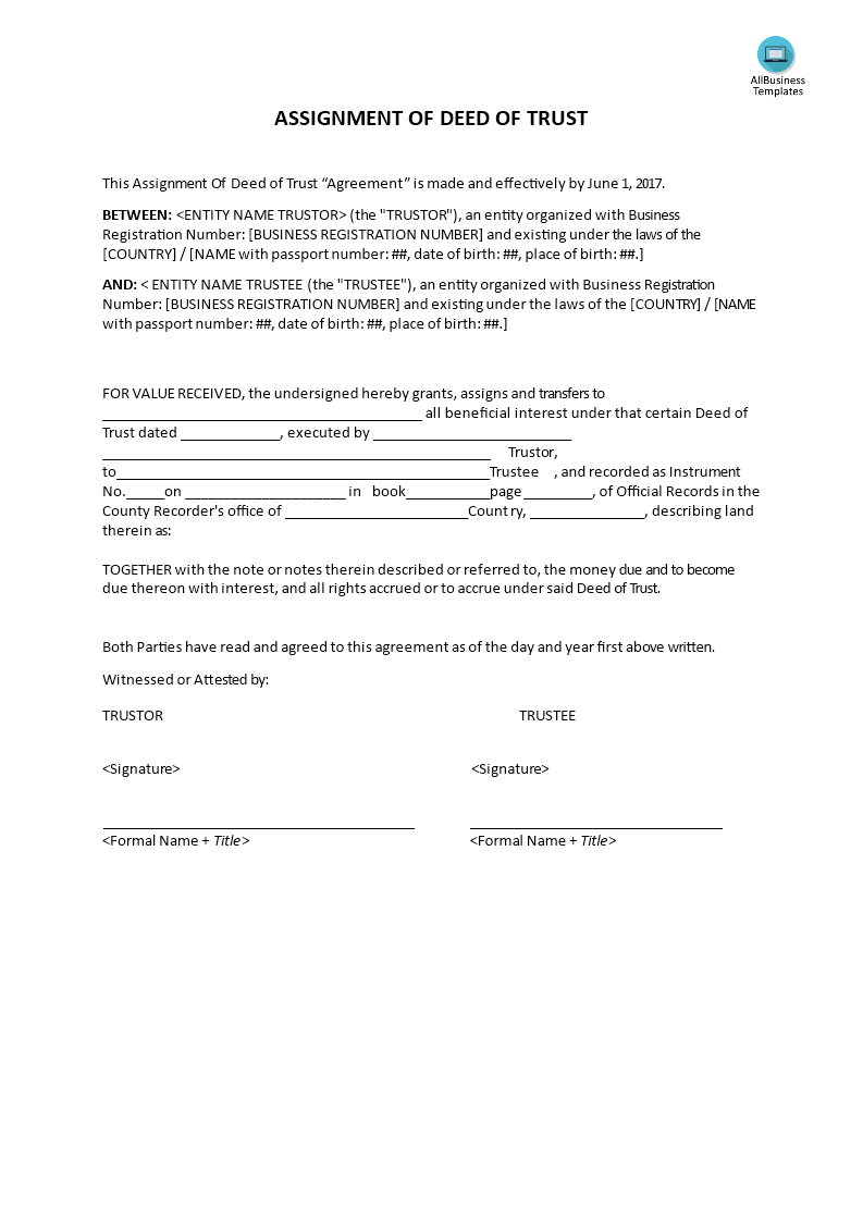 virginia assignment of deed of trust