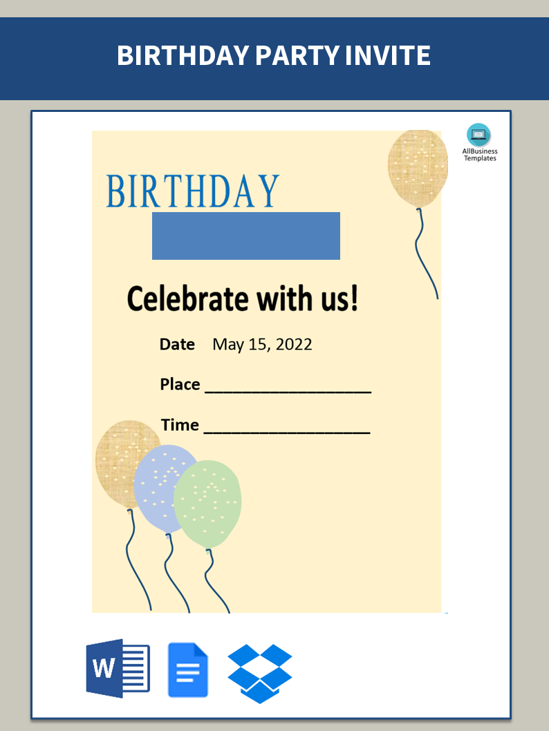 birthday invitation card template