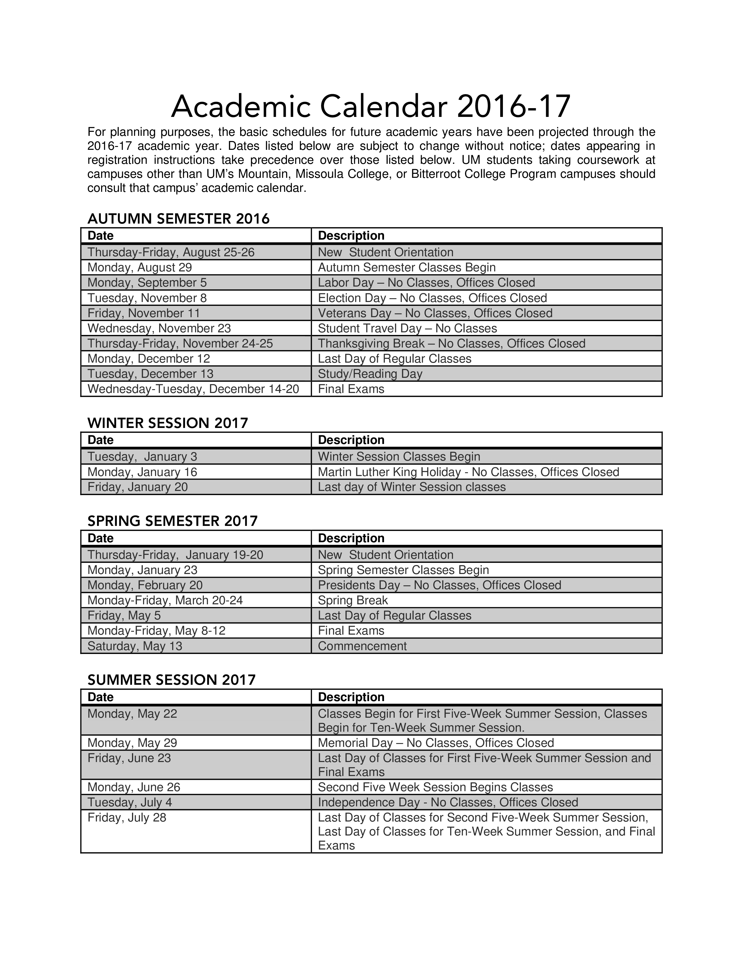 Printable Weekly Academic Calendar main image