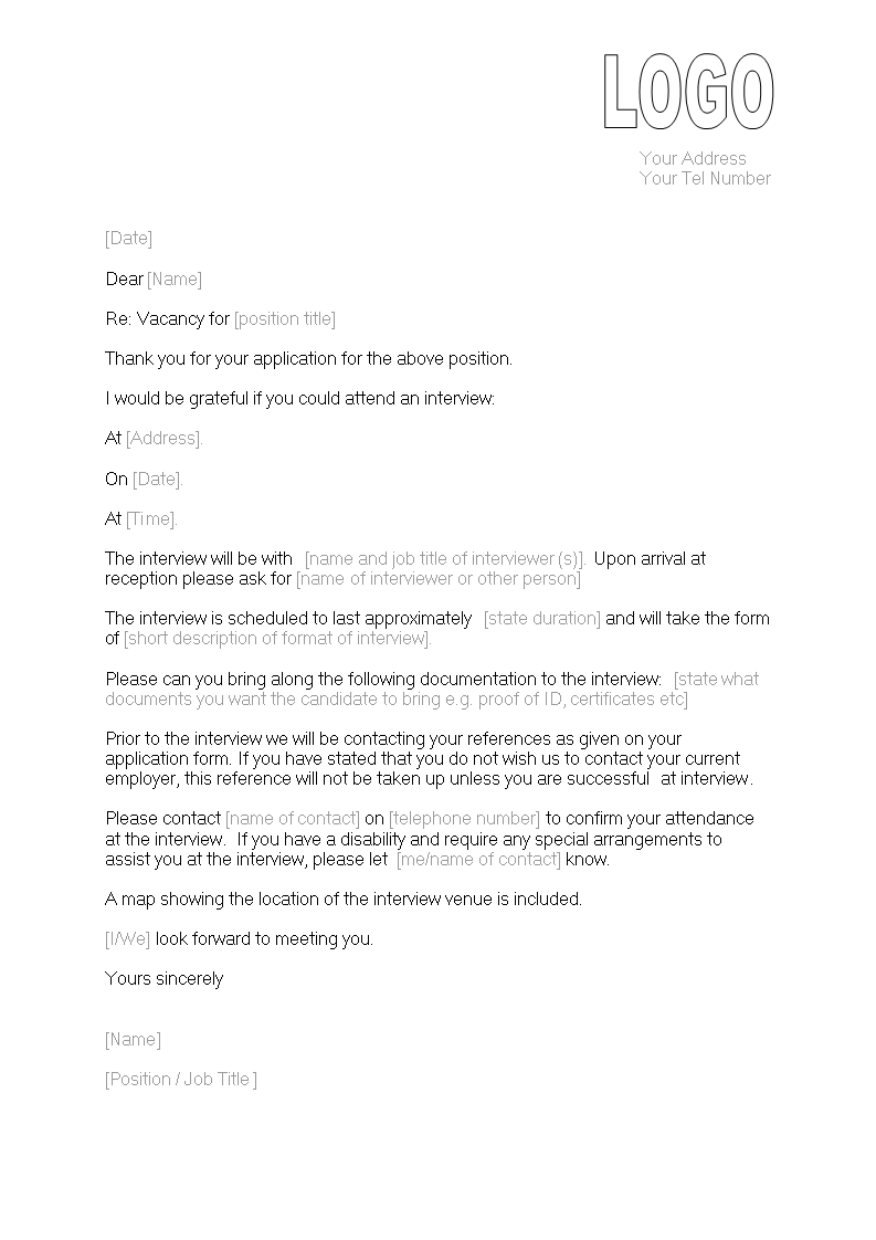 interview job position appointment letter template