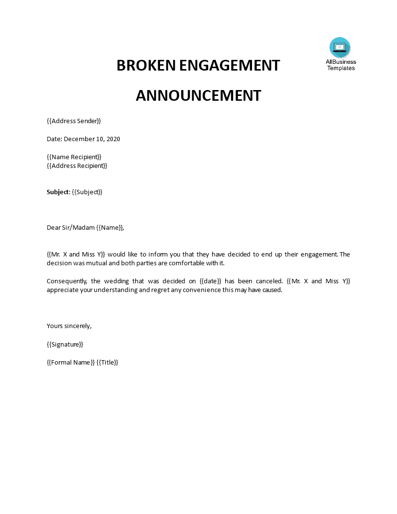 Broken Engagement 模板