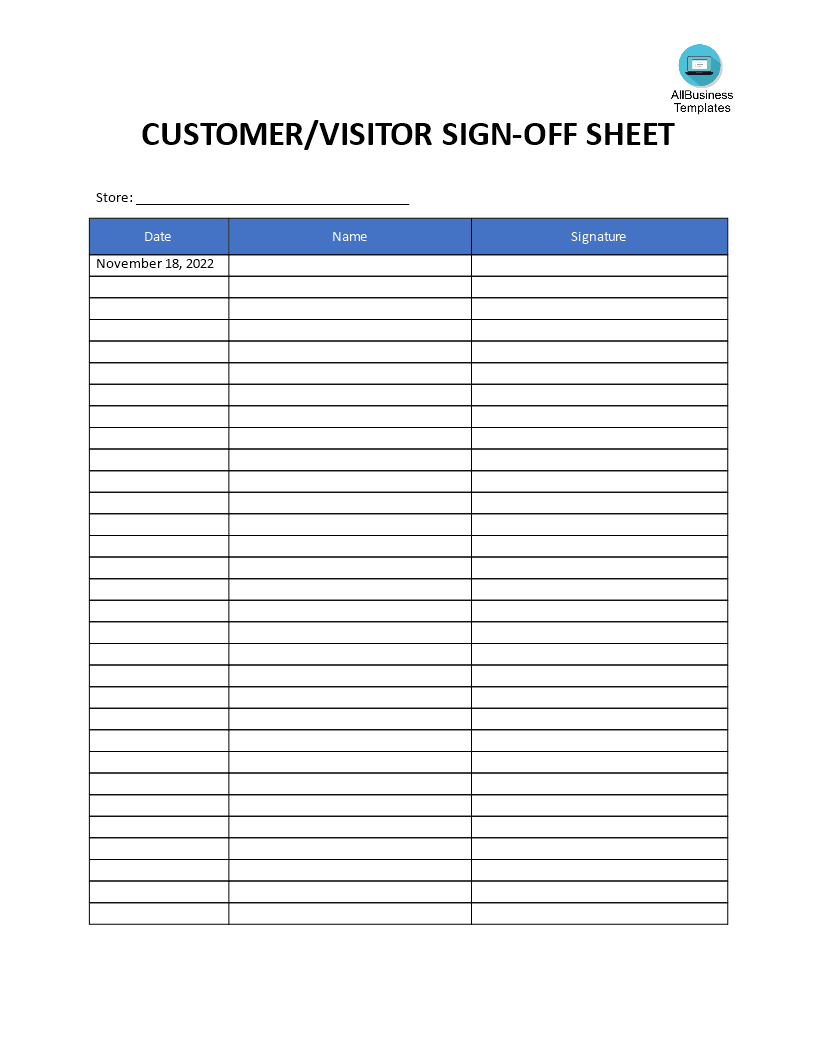 sign in sheet template