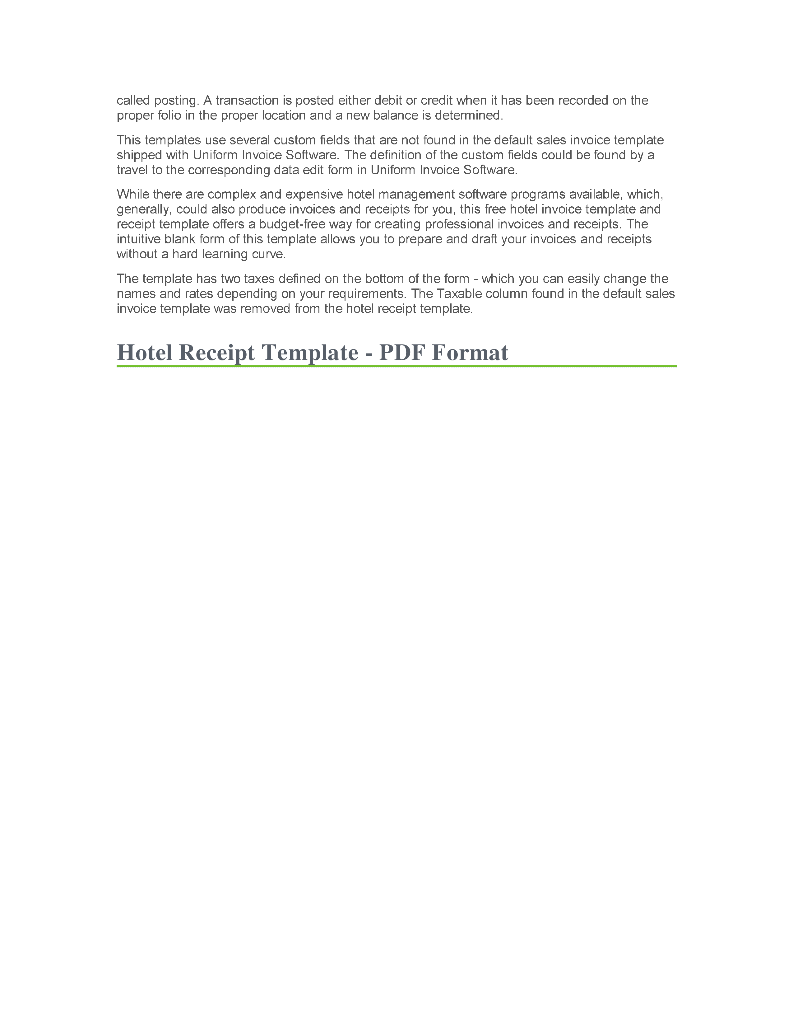 hotel receipt template with instructions templates at