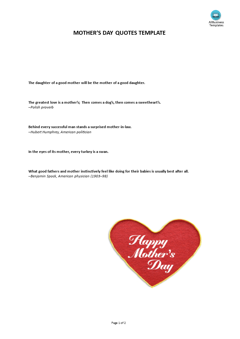 mothers day quotes template