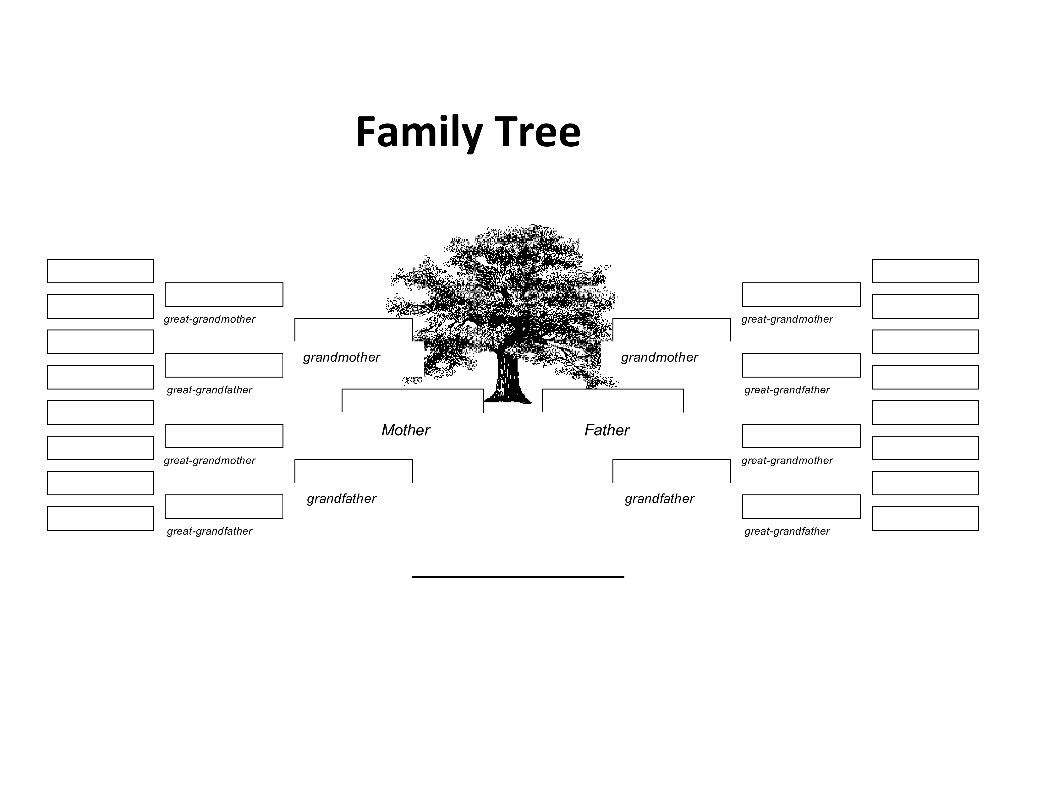 Blank 5 Generation Family Tree main image