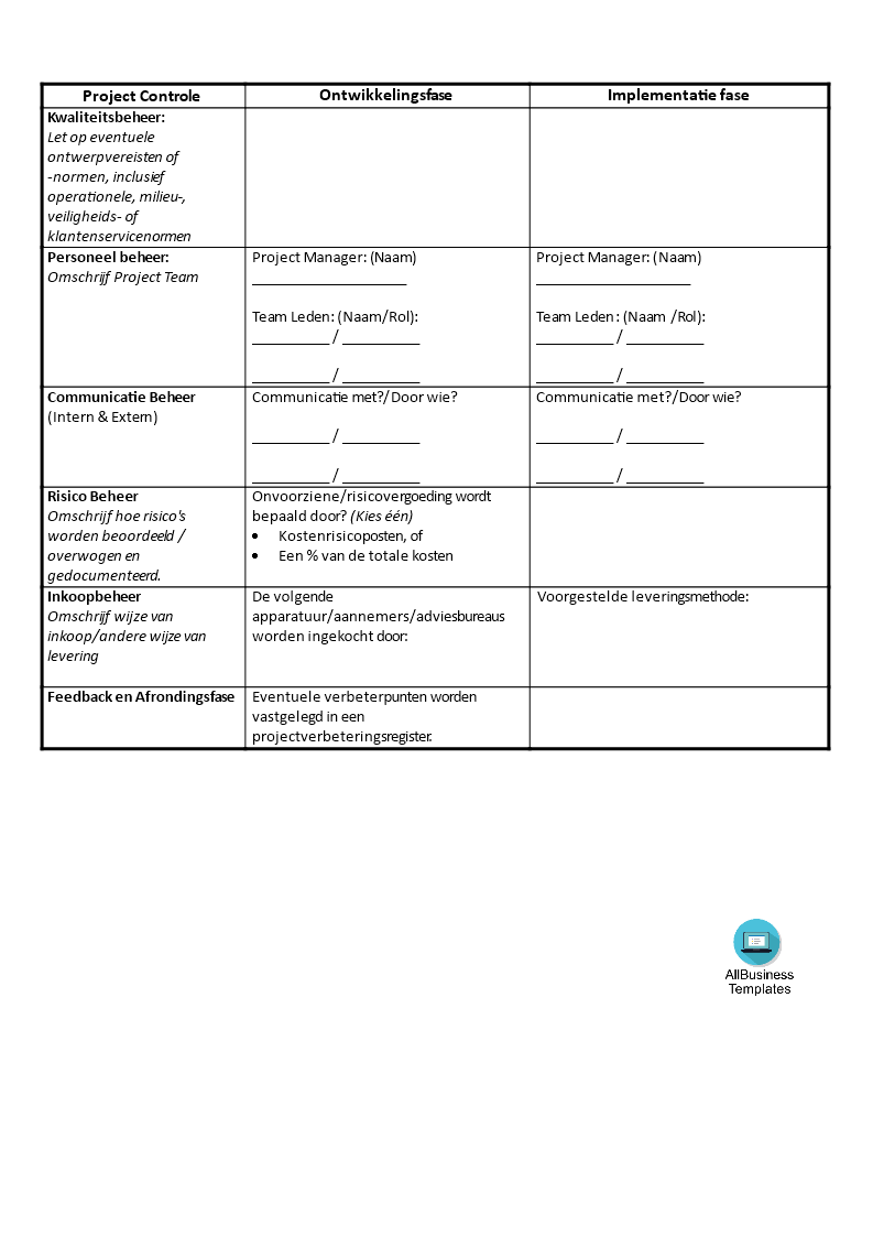 MKB Project Plan | Templates at allbusinesstemplates.com