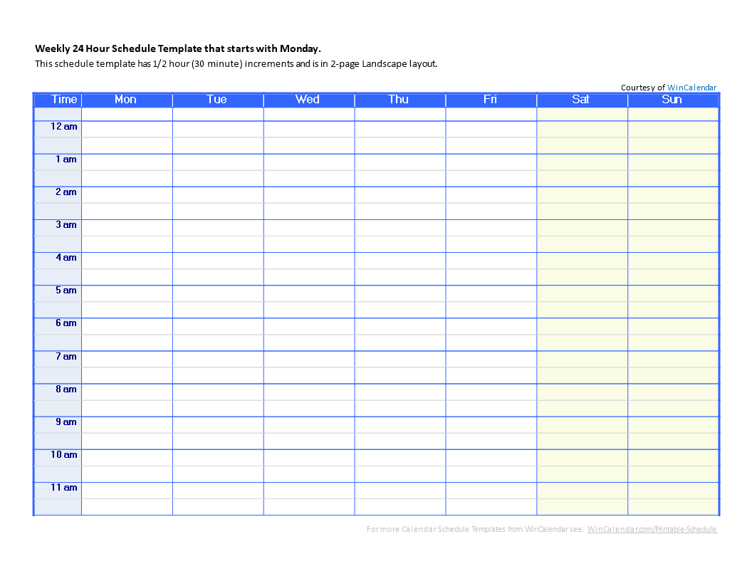 calendar agenda on weekly basis voorbeeld afbeelding 