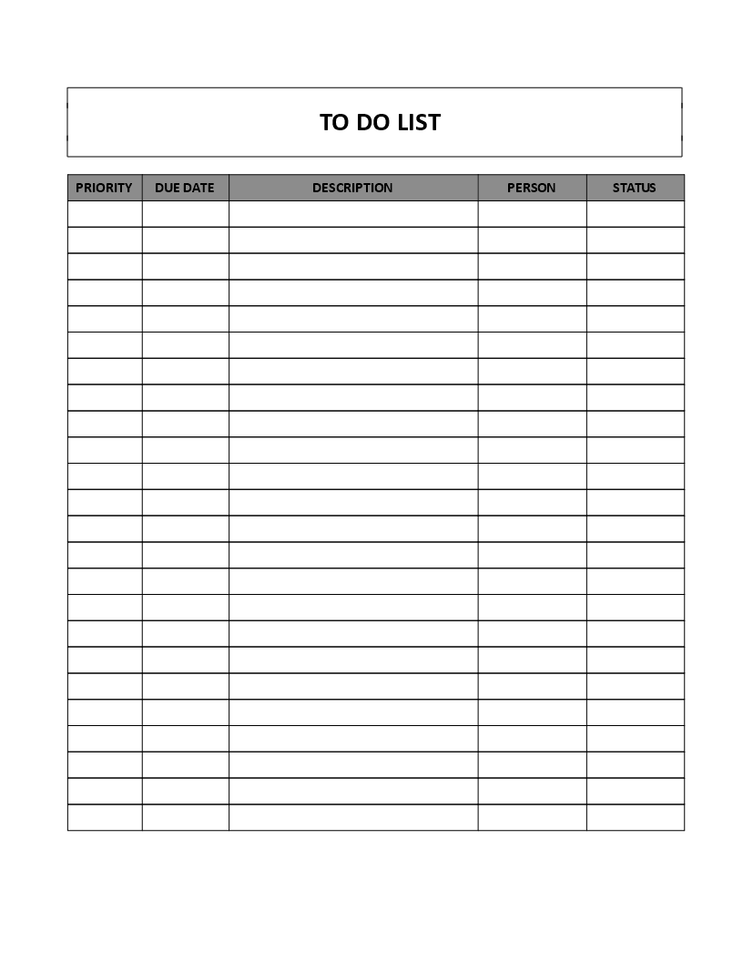 to do list form template