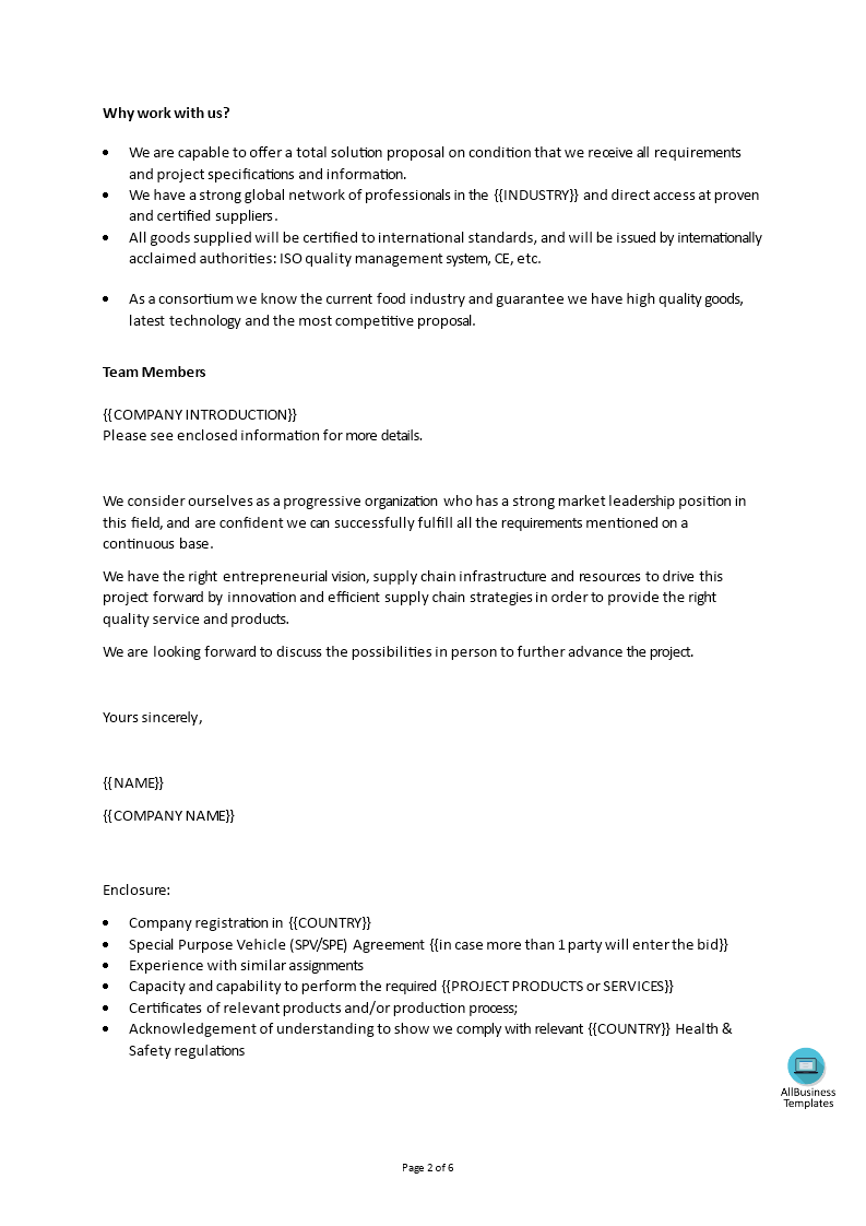 Expression Of Interest Tender Letter | Templates at ...