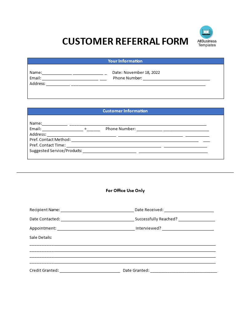 Customer Referral Template main image