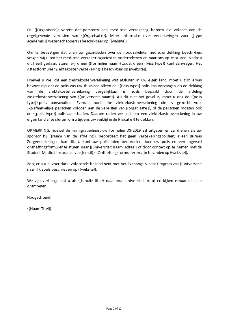 Gratis Visum Uitnodigingsbrief Buitenlandse Student