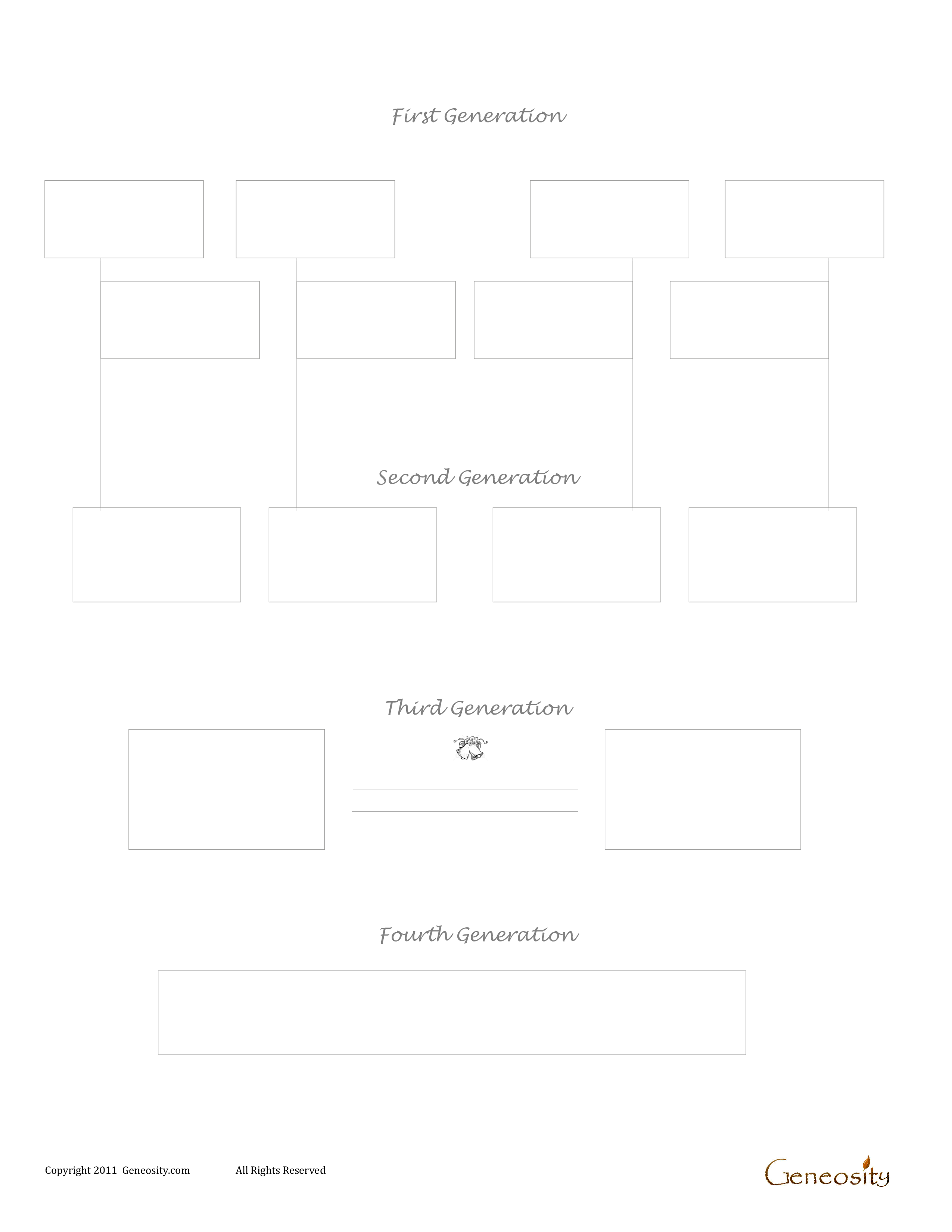 Kostenloses Blank Family Tree For Large Family Intended For Blank Tree Diagram Template