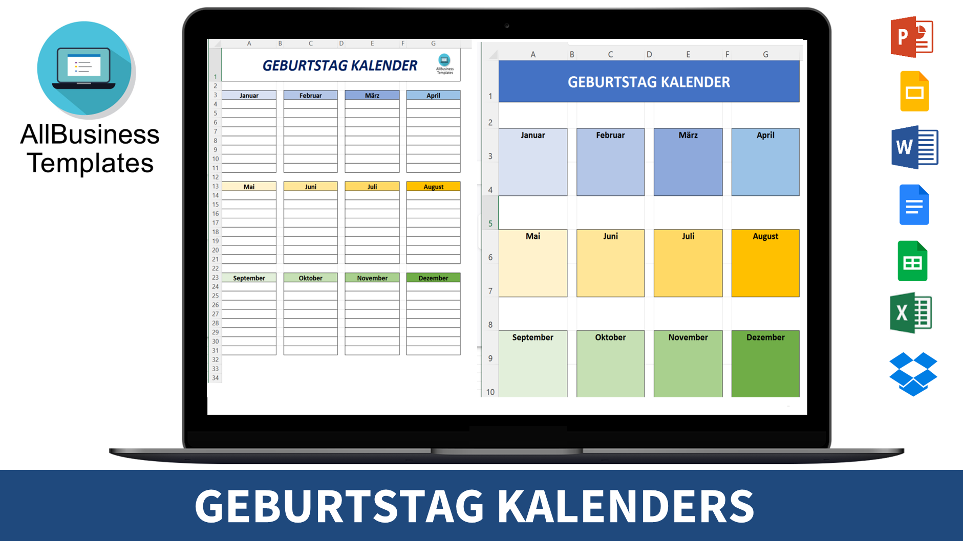 familiengeburtstagskalender modèles