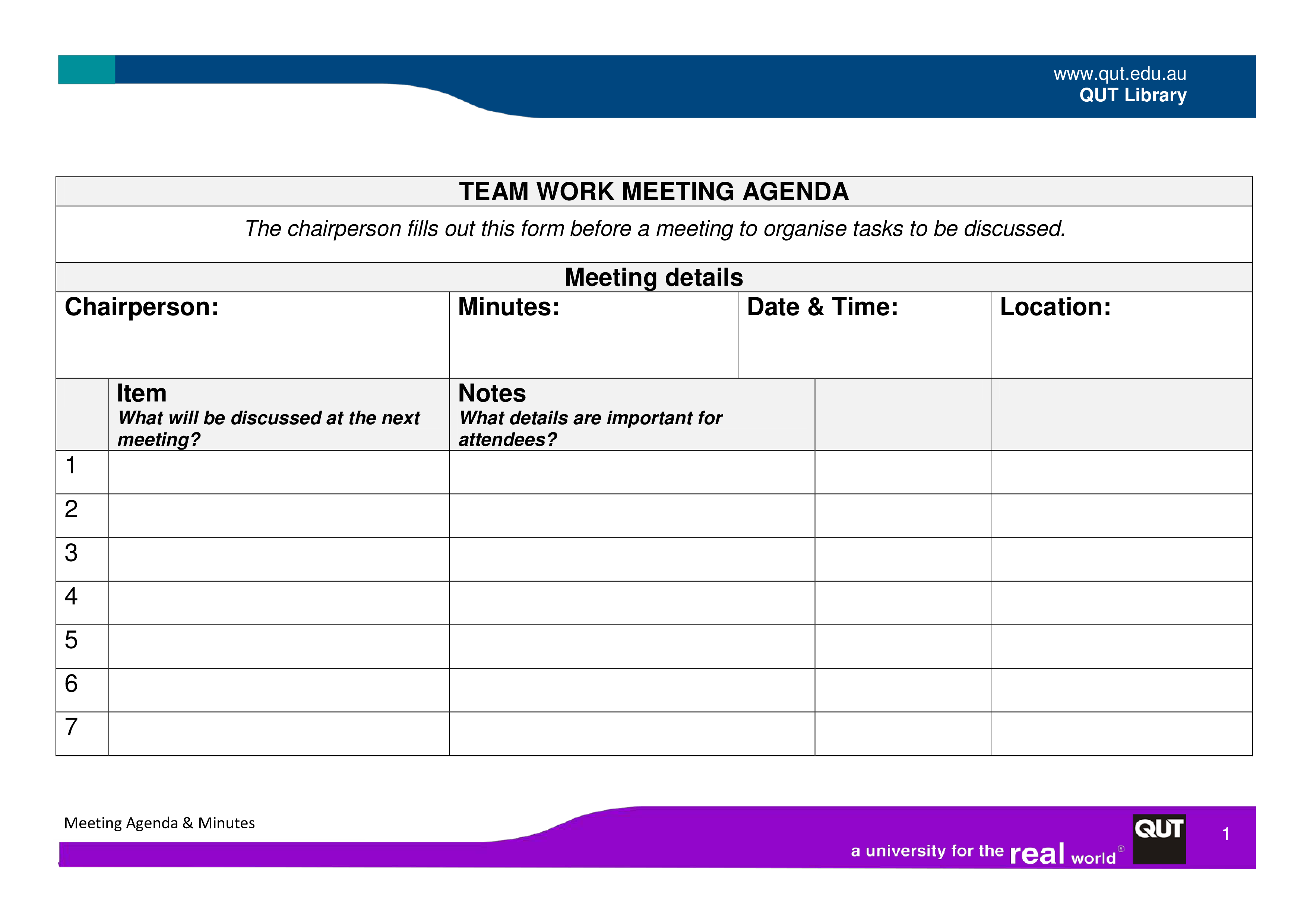 work meeting agenda template