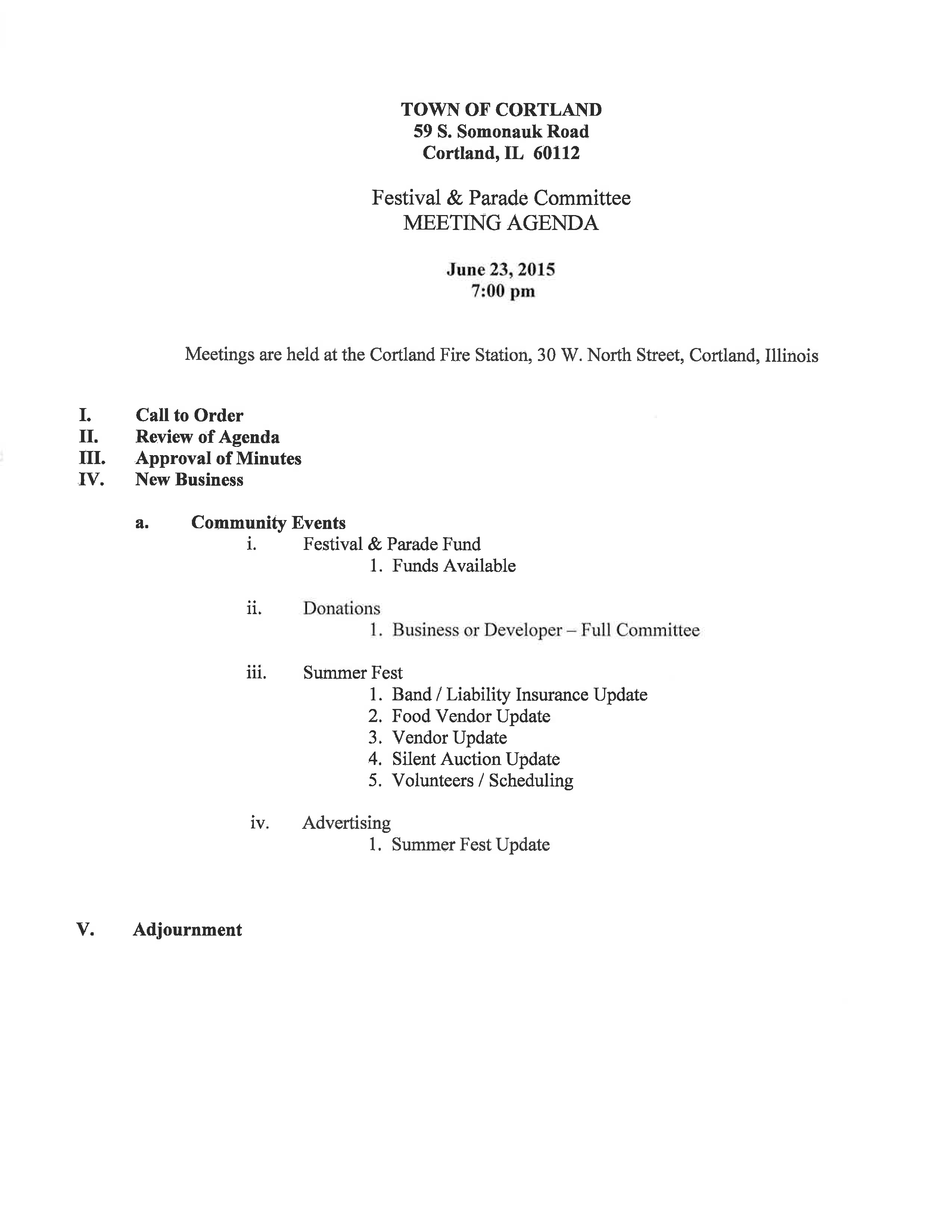 Festival Meeting Agenda main image