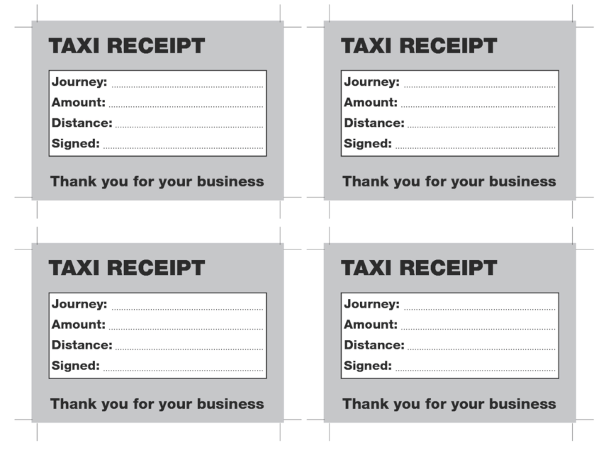 taxi receipt to Hauptschablonenbild