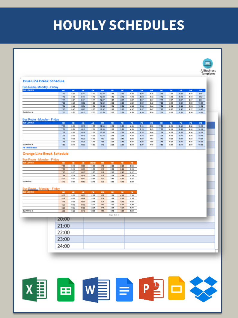 dagelijkse pauze rooster plantilla imagen principal