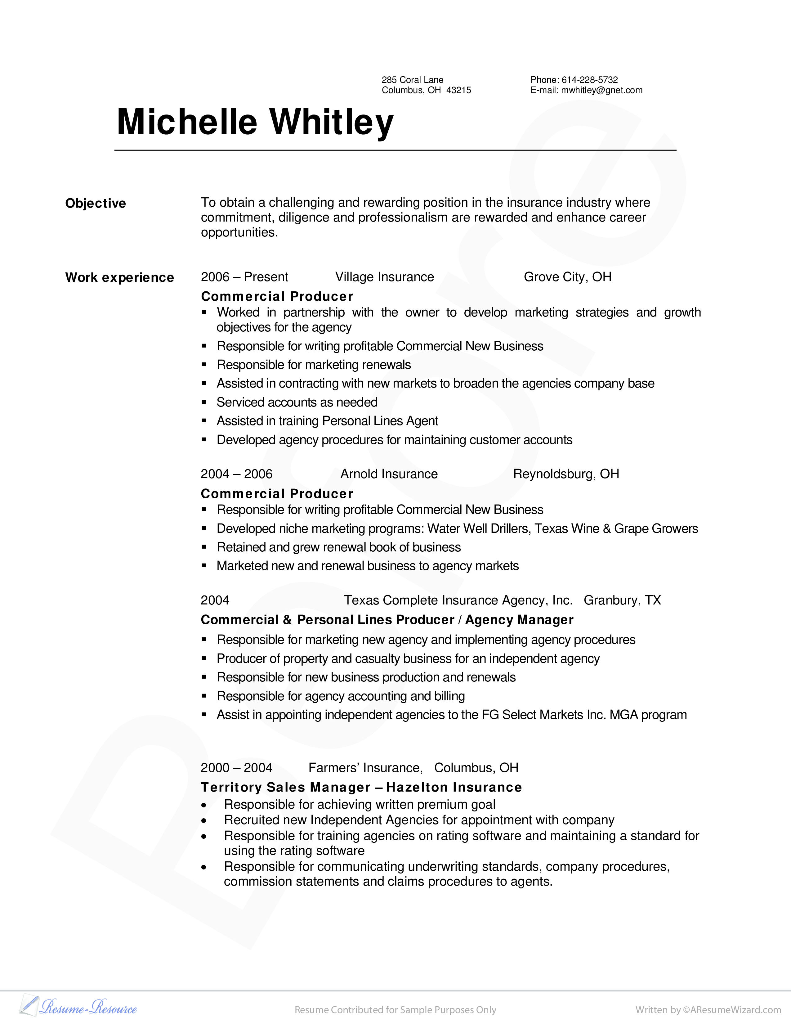 producer trainer resume modèles