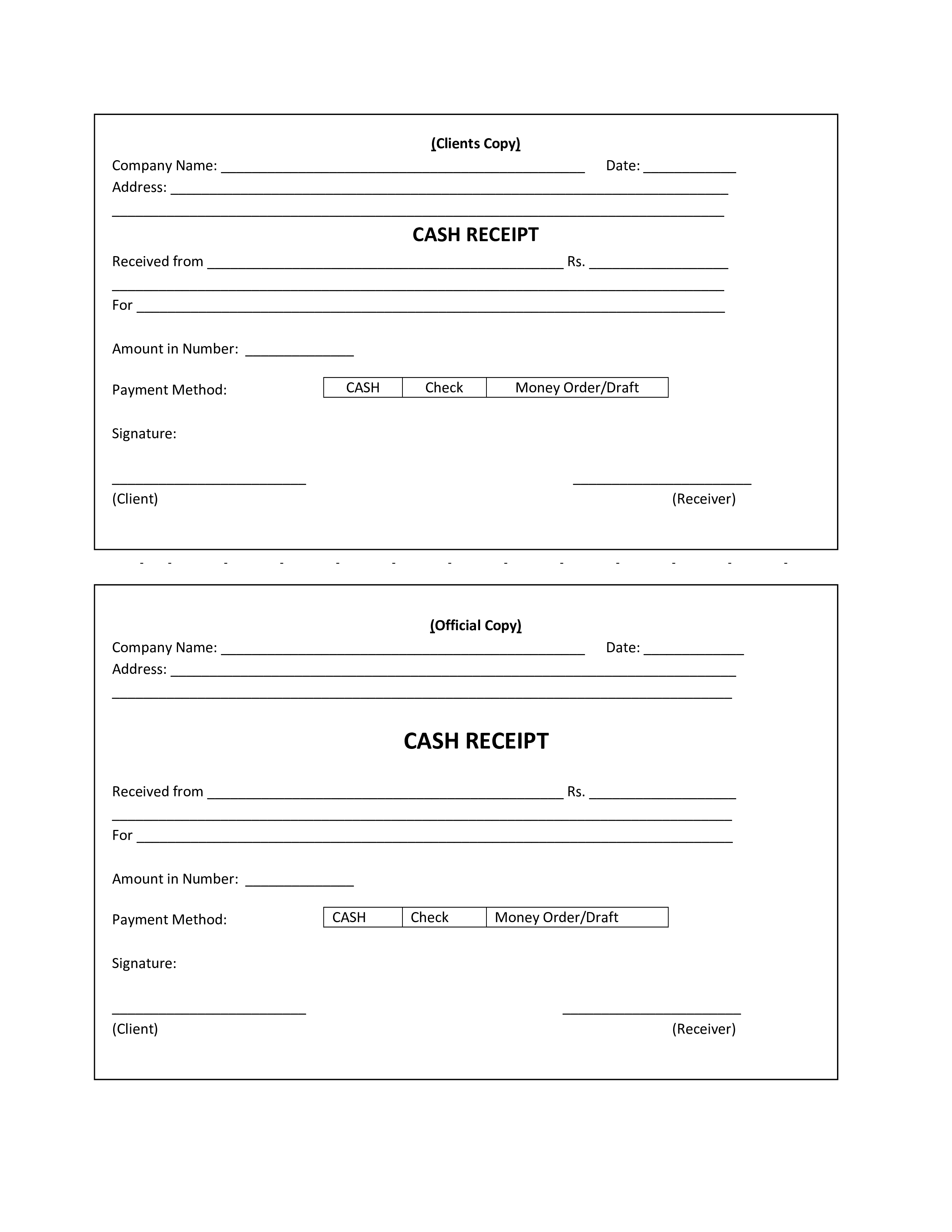 Printable Cash Receipt Template Free - FREE PRINTABLE TEMPLATES