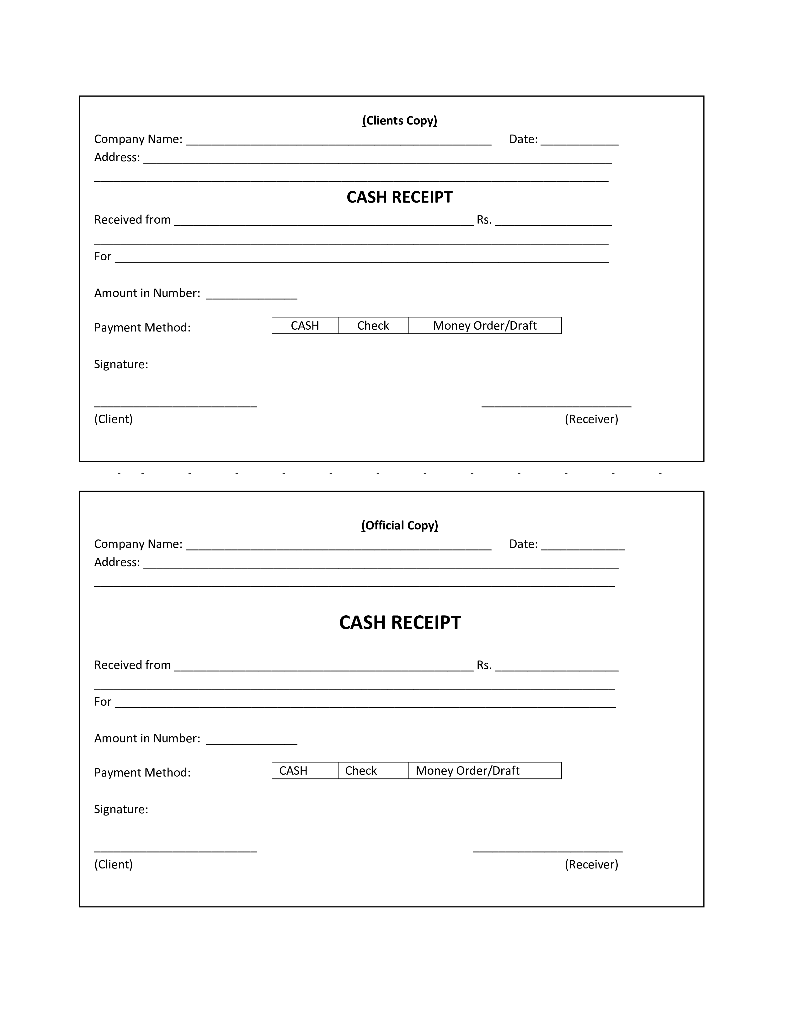 Fillable Receipt Form Template Printable Forms Free Online