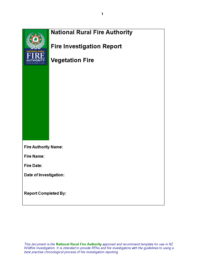 fire inspection in word modèles