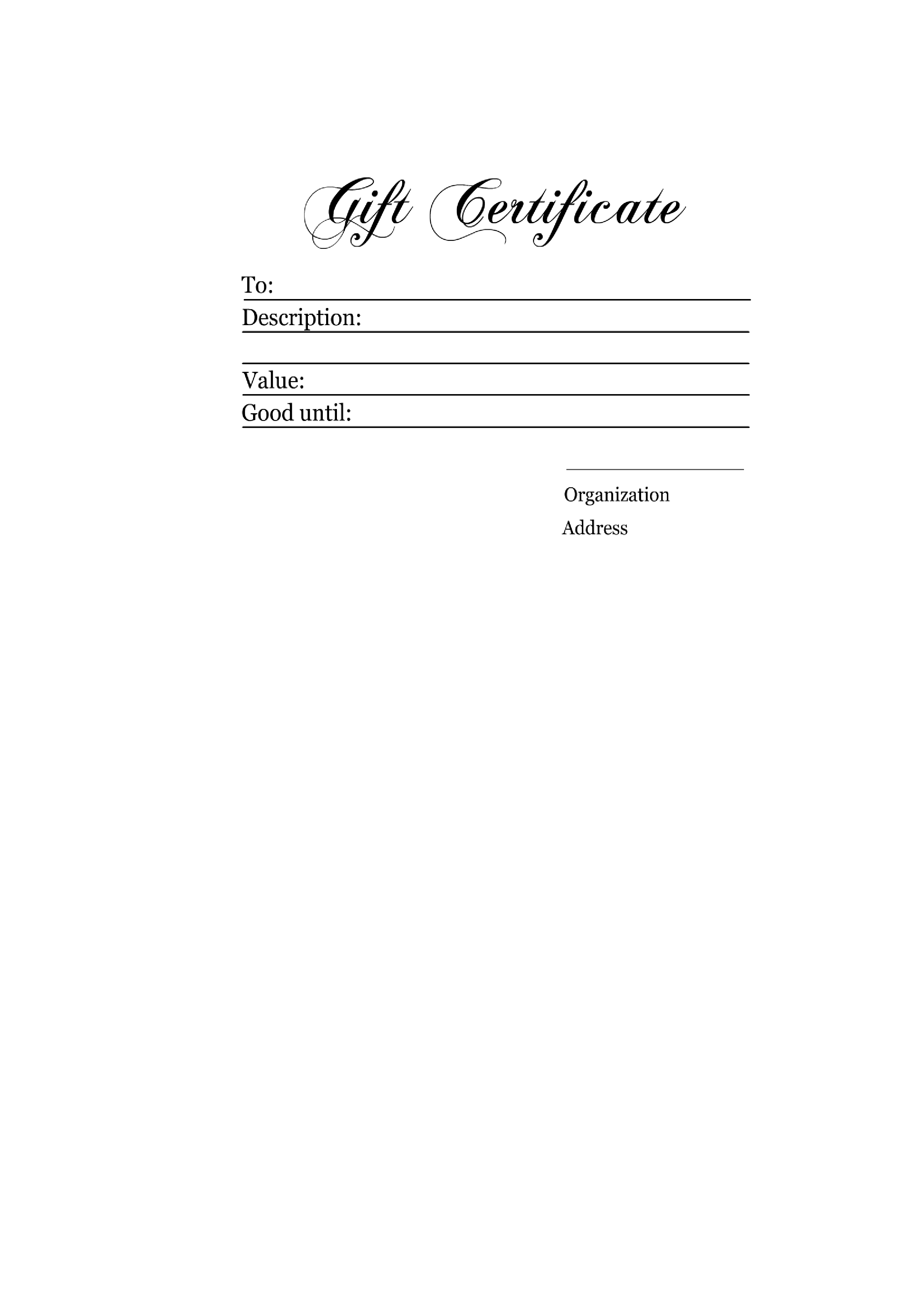 authentic gift certificate voorbeeld afbeelding 