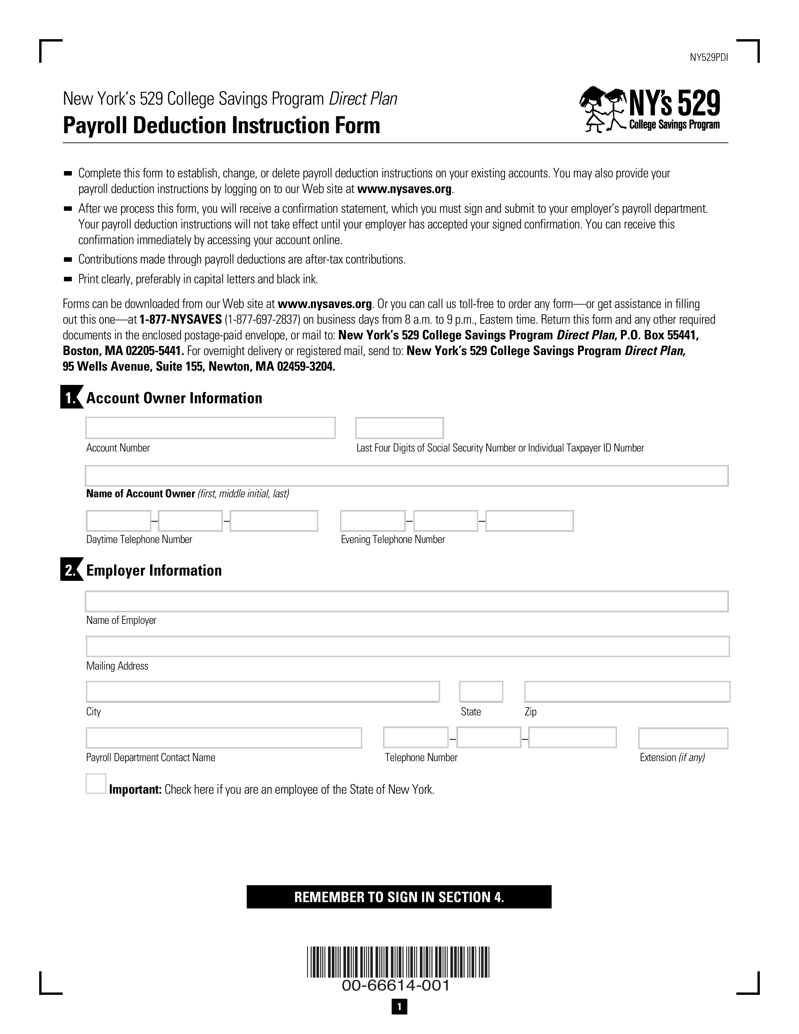 Payroll Deduction Instruction Form main image