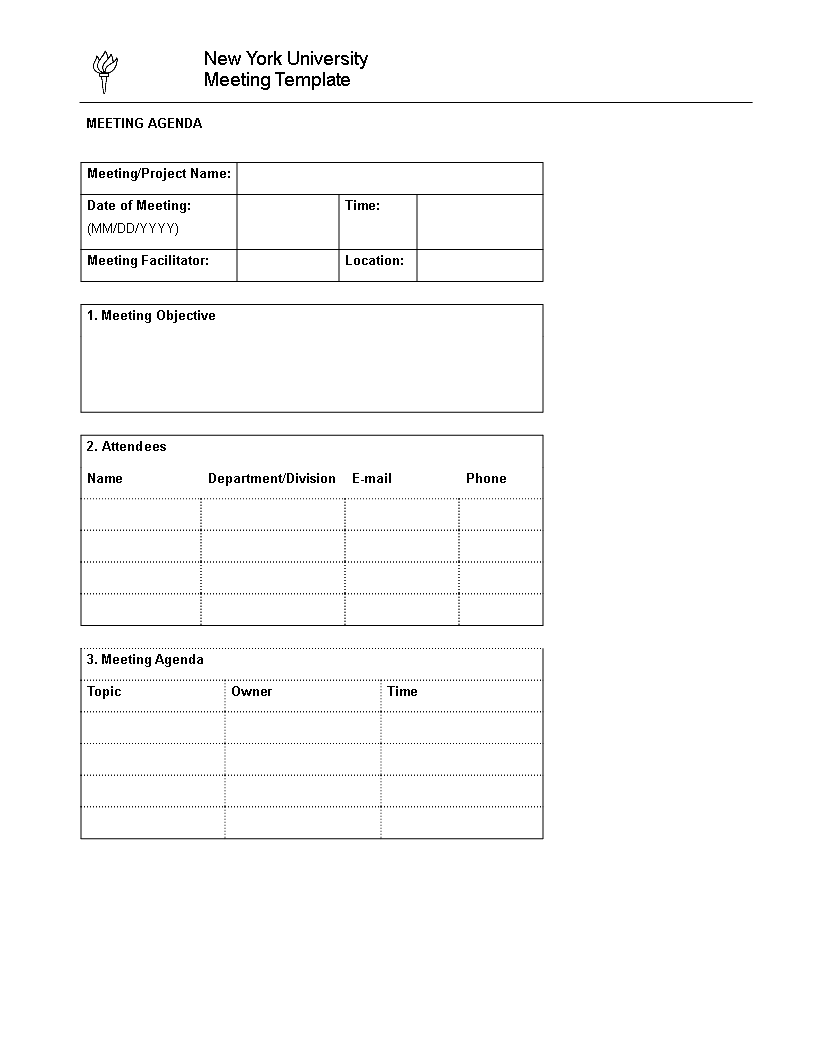 university project meeting minutes template