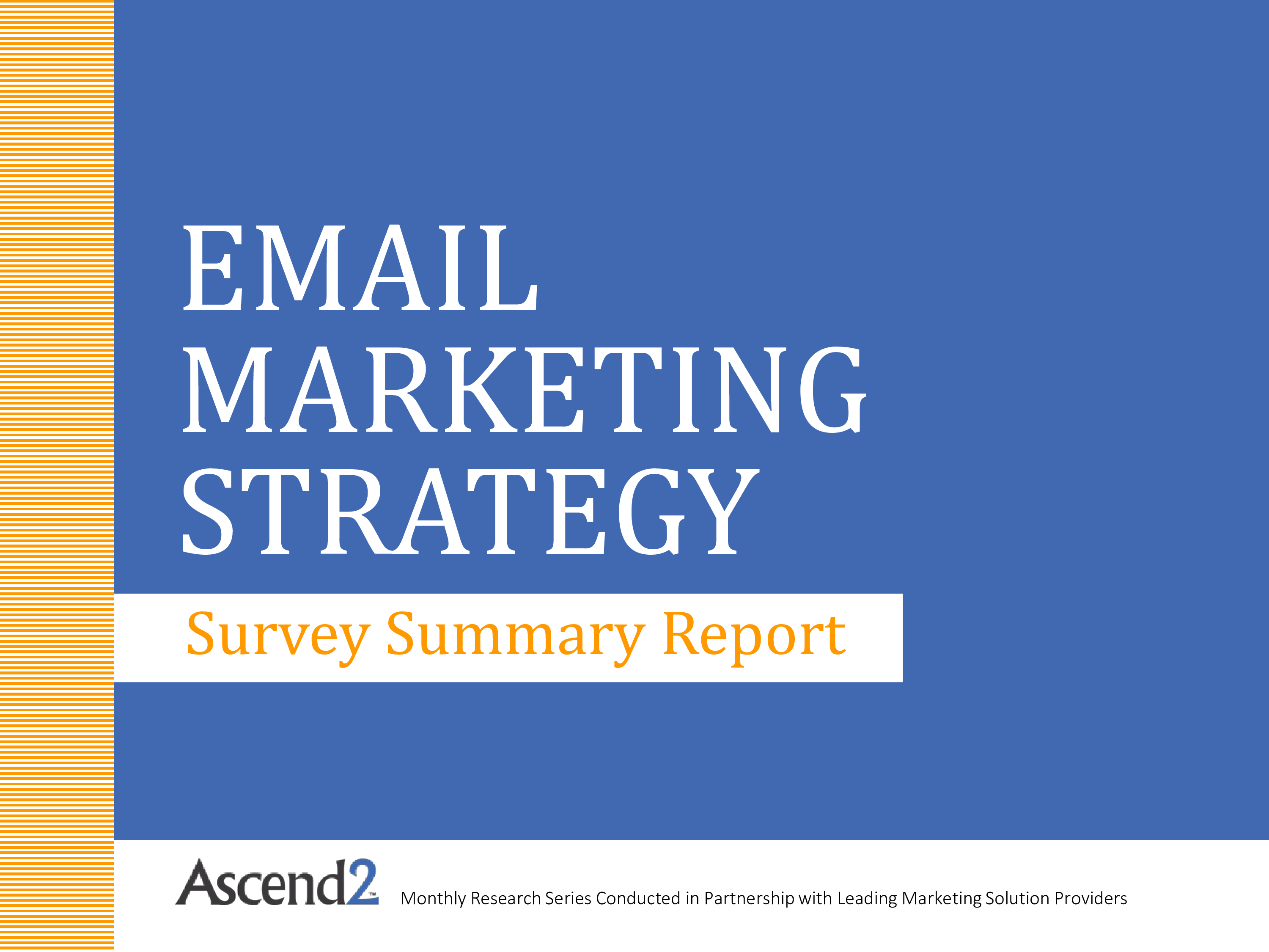 Email Marketing Strategy Survey Summary Report 模板