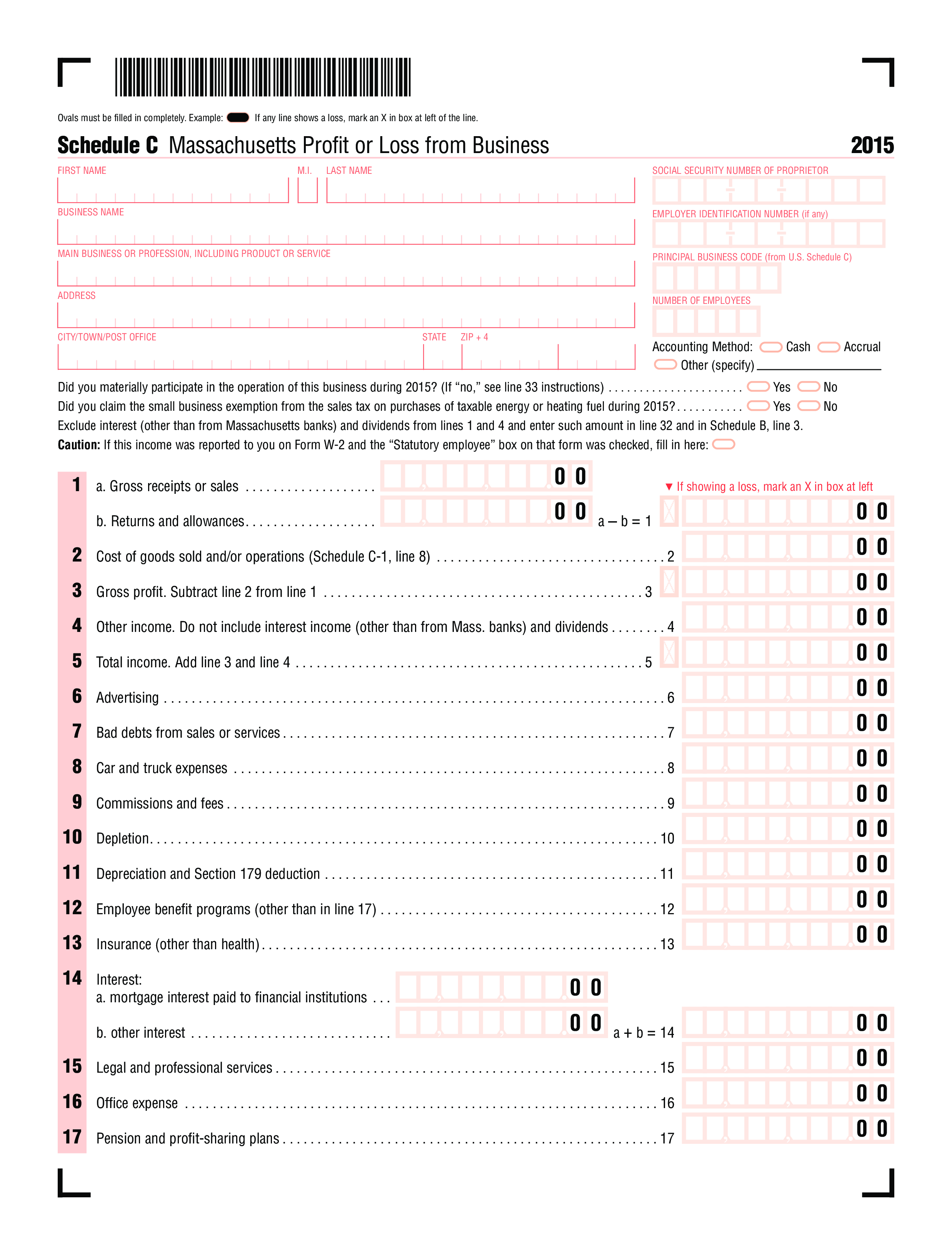 business profit and loss form template