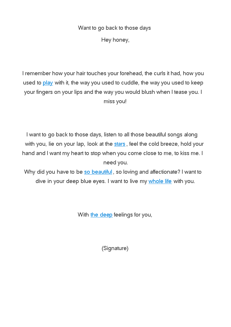 short love letter for girlfriend plantilla imagen principal